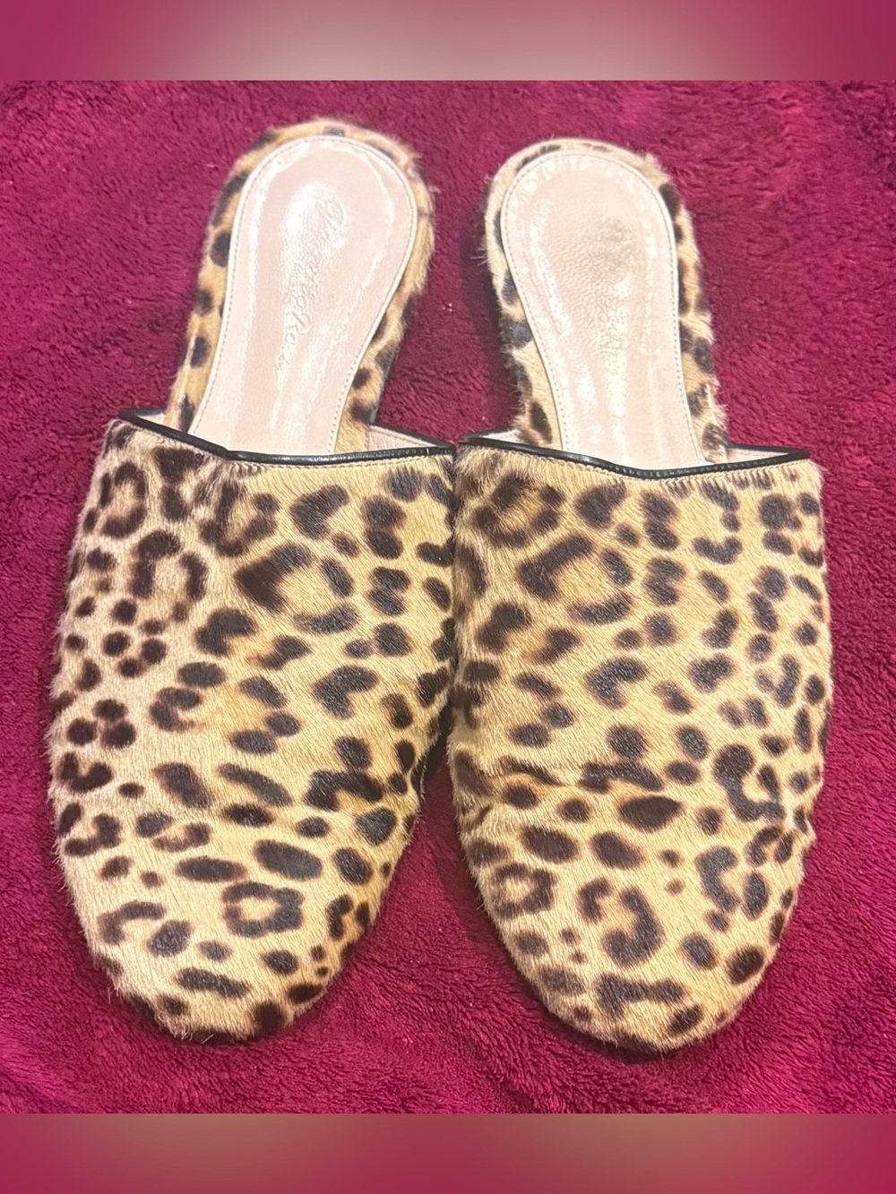 Gianvito Rossi Leopard Print Calf Hair Flat Mules - Dust Bag EU 38 / US 8